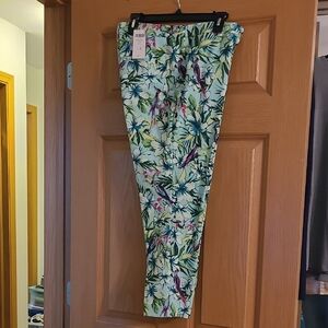 Chico's Tropical Print Pants - Green and Purple